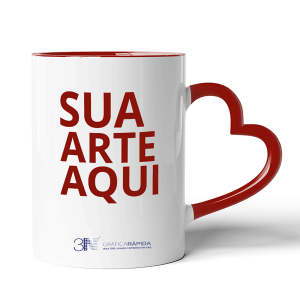 Caneca Personalizada colorida alça coração