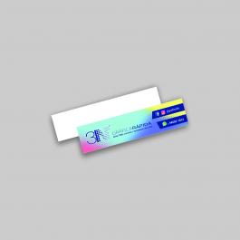 Mini cartão - Frente  2,2x8,8cm 4x0 (só Frente) Verniz Total Frente Corte Reto cod: 1700ZP